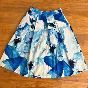 Vibrant Blue Abstract A-Line Skirt